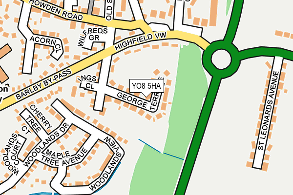 YO8 5HA map - OS OpenMap – Local (Ordnance Survey)