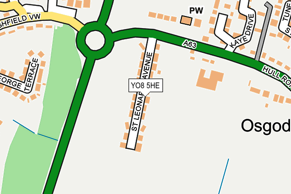 YO8 5HE map - OS OpenMap – Local (Ordnance Survey)