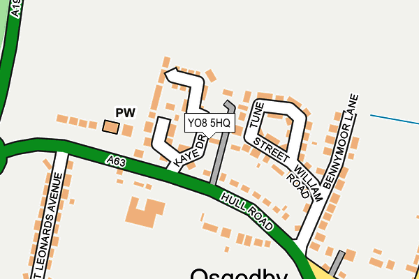YO8 5HQ map - OS OpenMap – Local (Ordnance Survey)