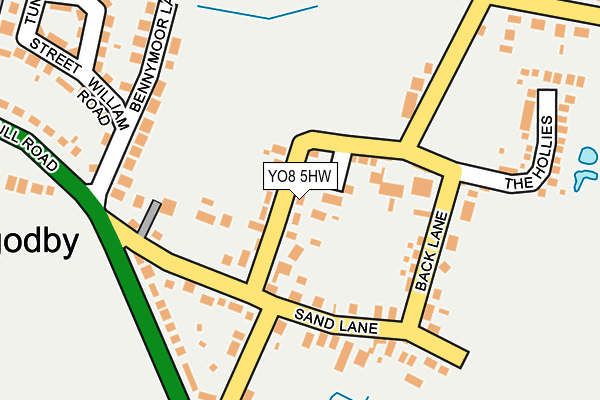 YO8 5HW map - OS OpenMap – Local (Ordnance Survey)