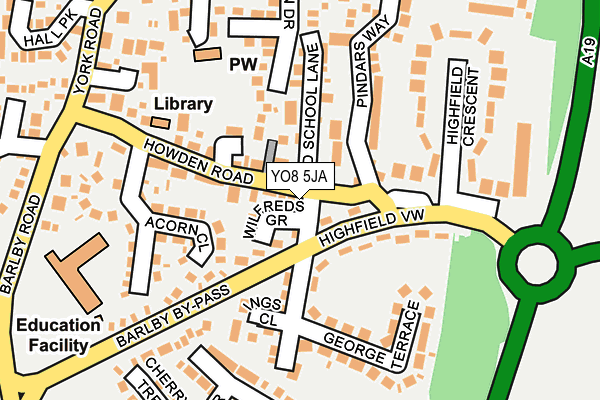 YO8 5JA map - OS OpenMap – Local (Ordnance Survey)