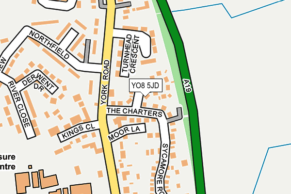 YO8 5JD map - OS OpenMap – Local (Ordnance Survey)
