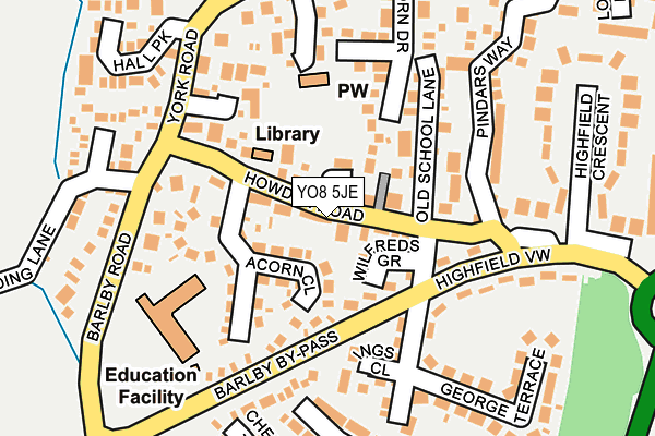 YO8 5JE map - OS OpenMap – Local (Ordnance Survey)