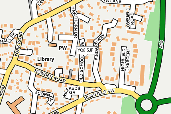 YO8 5JF map - OS OpenMap – Local (Ordnance Survey)