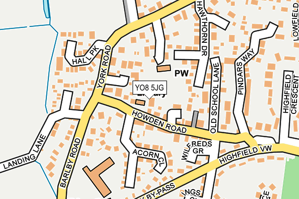 YO8 5JG map - OS OpenMap – Local (Ordnance Survey)