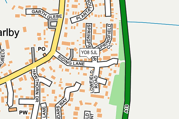 YO8 5JL map - OS OpenMap – Local (Ordnance Survey)