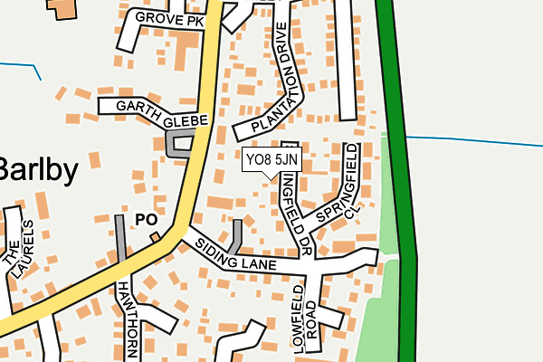 YO8 5JN map - OS OpenMap – Local (Ordnance Survey)