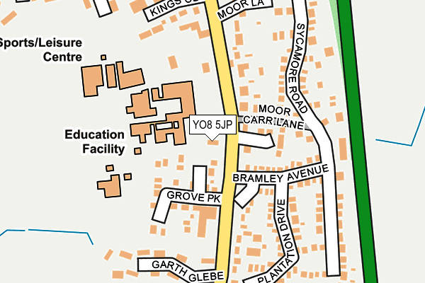 YO8 5JP map - OS OpenMap – Local (Ordnance Survey)