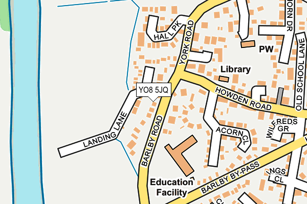 YO8 5JQ map - OS OpenMap – Local (Ordnance Survey)