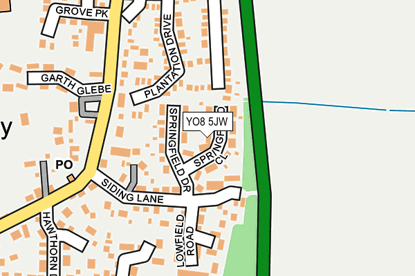 YO8 5JW map - OS OpenMap – Local (Ordnance Survey)
