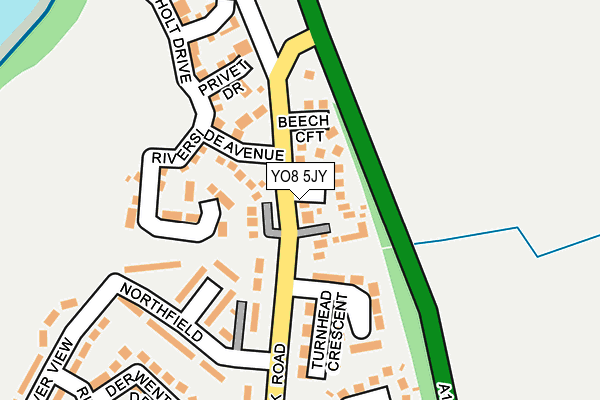 YO8 5JY map - OS OpenMap – Local (Ordnance Survey)