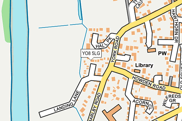 YO8 5LG map - OS OpenMap – Local (Ordnance Survey)