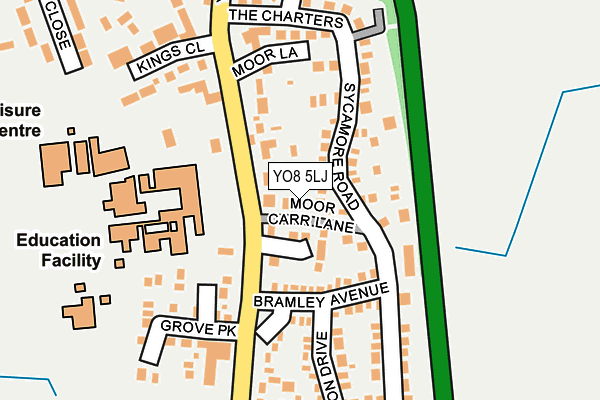 YO8 5LJ map - OS OpenMap – Local (Ordnance Survey)