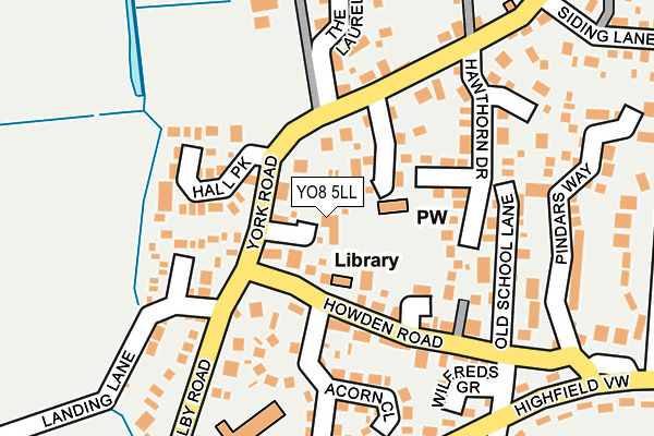 YO8 5LL map - OS OpenMap – Local (Ordnance Survey)