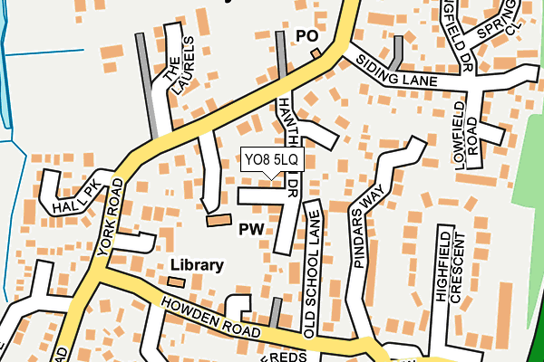 YO8 5LQ map - OS OpenMap – Local (Ordnance Survey)