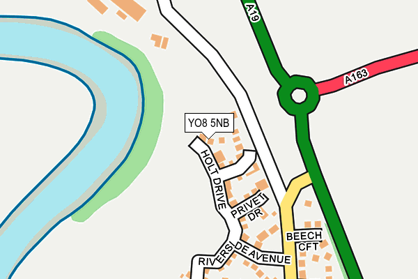YO8 5NB map - OS OpenMap – Local (Ordnance Survey)