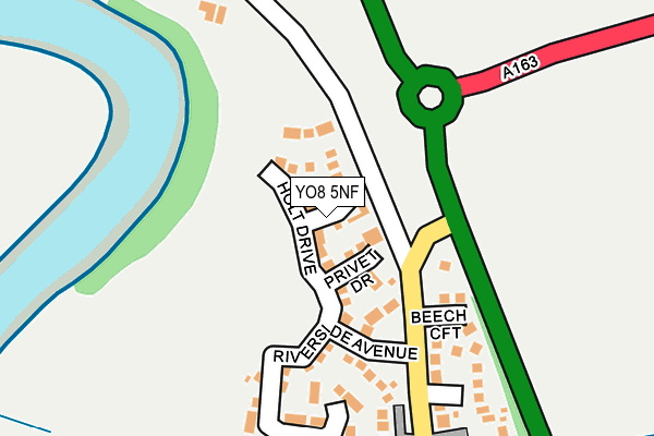 YO8 5NF map - OS OpenMap – Local (Ordnance Survey)