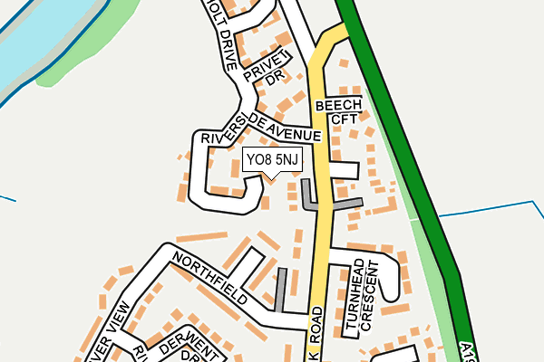 YO8 5NJ map - OS OpenMap – Local (Ordnance Survey)