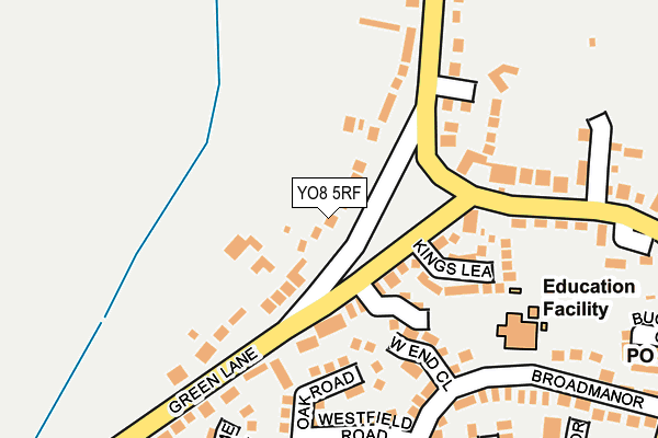YO8 5RF map - OS OpenMap – Local (Ordnance Survey)