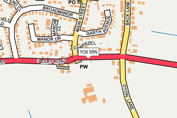YO8 5RN map - OS OpenMap – Local (Ordnance Survey)