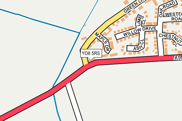 YO8 5RS map - OS OpenMap – Local (Ordnance Survey)