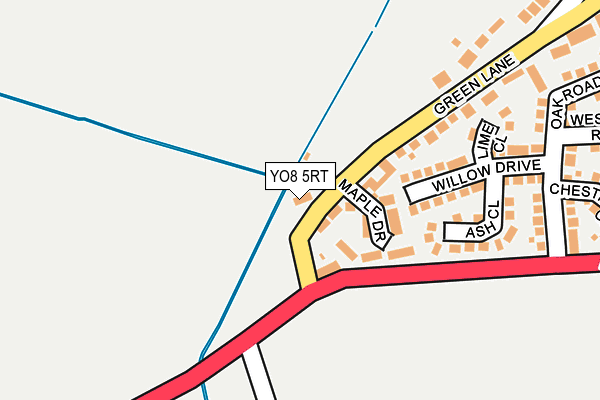 YO8 5RT map - OS OpenMap – Local (Ordnance Survey)
