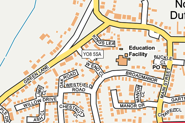 YO8 5SA map - OS OpenMap – Local (Ordnance Survey)