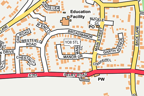 YO8 5TL map - OS OpenMap – Local (Ordnance Survey)