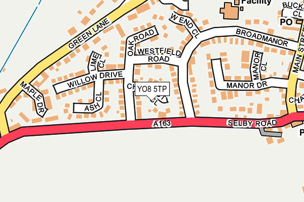YO8 5TP map - OS OpenMap – Local (Ordnance Survey)