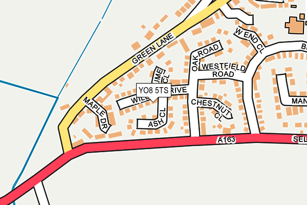 YO8 5TS map - OS OpenMap – Local (Ordnance Survey)