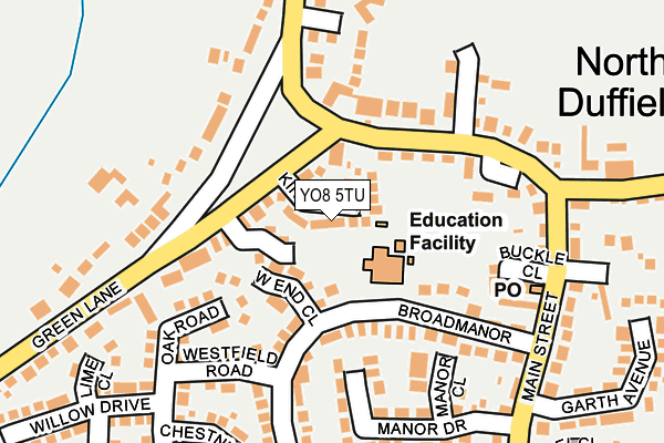 YO8 5TU map - OS OpenMap – Local (Ordnance Survey)