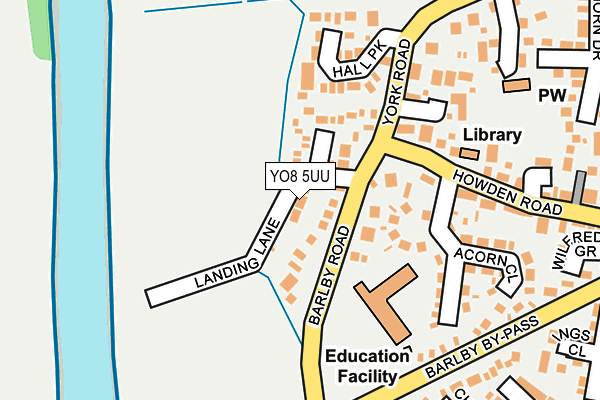 YO8 5UU map - OS OpenMap – Local (Ordnance Survey)