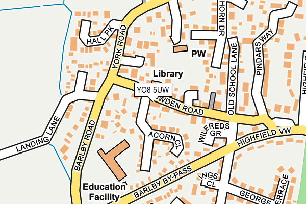 YO8 5UW map - OS OpenMap – Local (Ordnance Survey)