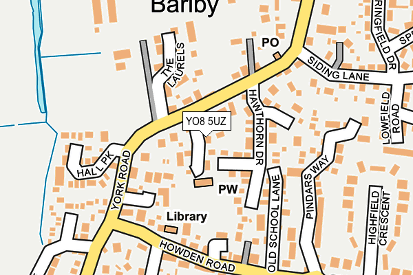 YO8 5UZ map - OS OpenMap – Local (Ordnance Survey)