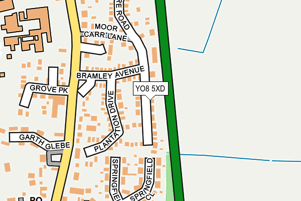 YO8 5XD map - OS OpenMap – Local (Ordnance Survey)