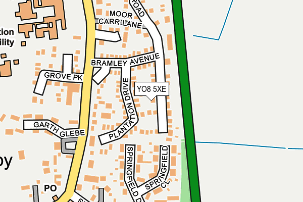 YO8 5XE map - OS OpenMap – Local (Ordnance Survey)