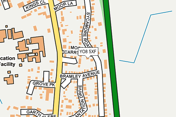 YO8 5XF map - OS OpenMap – Local (Ordnance Survey)
