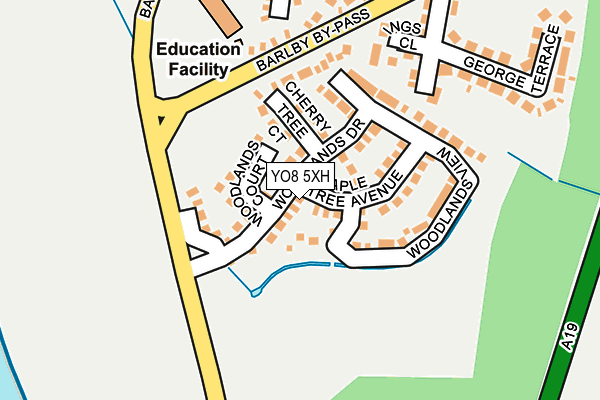 YO8 5XH map - OS OpenMap – Local (Ordnance Survey)