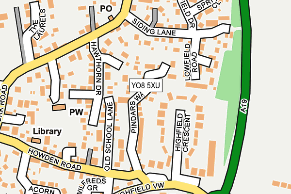 YO8 5XU map - OS OpenMap – Local (Ordnance Survey)
