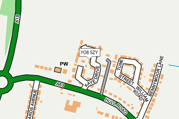 YO8 5ZY map - OS OpenMap – Local (Ordnance Survey)