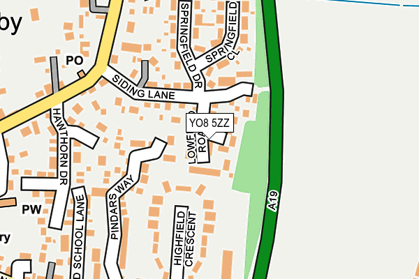 YO8 5ZZ map - OS OpenMap – Local (Ordnance Survey)