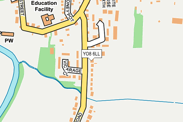 YO8 6LL map - OS OpenMap – Local (Ordnance Survey)