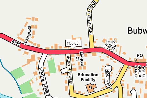 YO8 6LT map - OS OpenMap – Local (Ordnance Survey)
