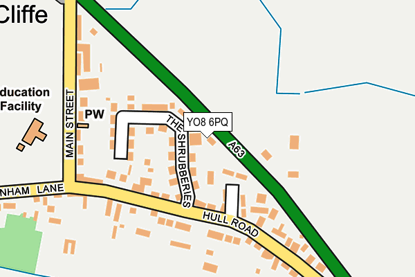YO8 6PQ map - OS OpenMap – Local (Ordnance Survey)
