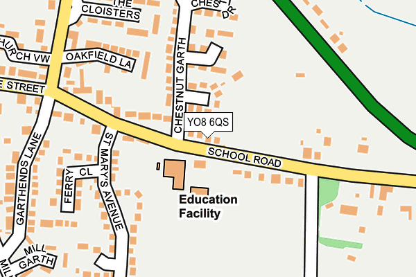 YO8 6QS map - OS OpenMap – Local (Ordnance Survey)
