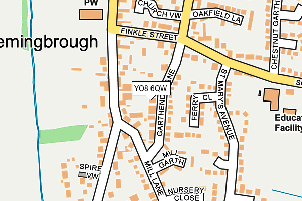 YO8 6QW map - OS OpenMap – Local (Ordnance Survey)