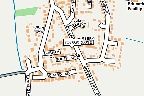 YO8 6QX map - OS OpenMap – Local (Ordnance Survey)