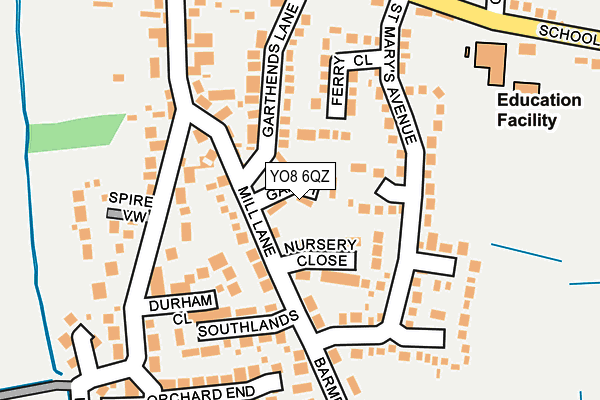 YO8 6QZ map - OS OpenMap – Local (Ordnance Survey)