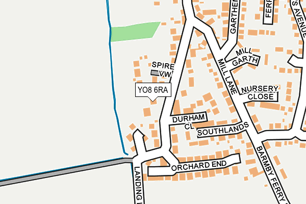 YO8 6RA map - OS OpenMap – Local (Ordnance Survey)