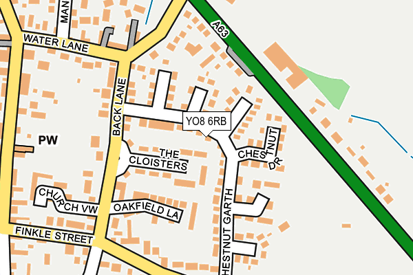 YO8 6RB map - OS OpenMap – Local (Ordnance Survey)